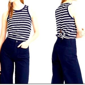 J. Crew Navy and White Striped Tank Top